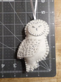 Snowy Owl Felt Holiday Ornament DIY Kit 
