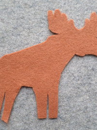 Cut Felt Shapes, 12 Moose Pieces