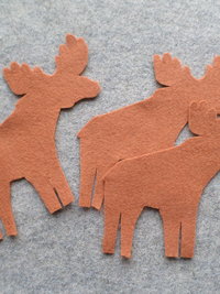 Cut Felt Shapes, 12 Moose Pieces