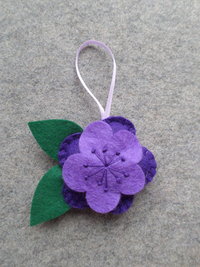 Purple Flower Felt Ornament DIY Kit 