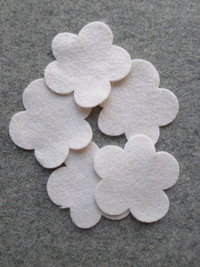 12 Cut Felt Shapes, 2.75" Flower Pieces
