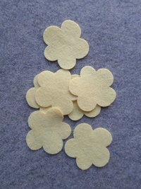 12 Cut Felt Shapes, 2.25" Flower Pieces