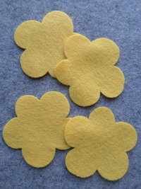 12 Cut Felt Shapes, 2.75" Flower Pieces