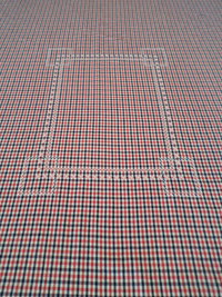Hand Embroidered Gingham Tablecloth, Cross Stitch Chicken Scratch