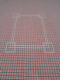 Hand Embroidered Gingham Tablecloth, Cross Stitch Chicken Scratch