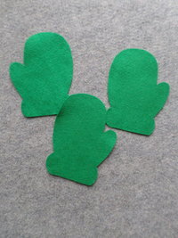 12 Cut Felt Shapes, Mitten Pieces