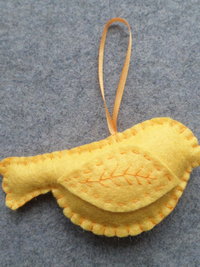 Yellow Bird Felt Holiday Ornament DIY Kit 