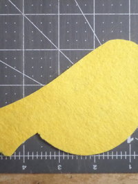 Cut Felt Bird Shapes, 12 Yellow Bird Pieces