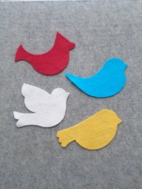 Set of 4 Bird Felt Ornaments DIY Kit 