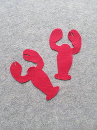 Cut Felt Shapes, 12 Lobster Pieces