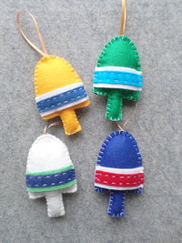 Set of 4 Buoy Felt Ornaments DIY Kit 