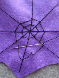 Spider Web Halloween Felt Holiday Ornament DIY Kit 