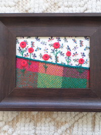 Summer Landscape 5" x 7" Hand-Embroidered Crewel Wall Art