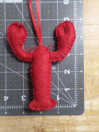 Red Lobster Felt Holiday Ornament DIY Kit 