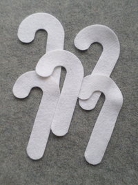 12 Cut Felt Shapes, Cany Cane Pieces