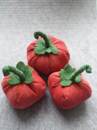 Orange Corduroy Pumpkin Pincushion