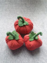 Orange Corduroy Pumpkin Pincushion