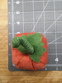 Orange Corduroy Pumpkin Pincushion
