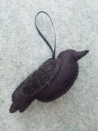 Crow Halloween Felt Holiday Ornament DIY Kit