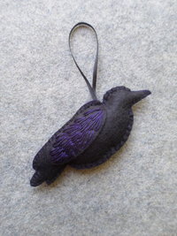 Crow Halloween Felt Holiday Ornament DIY Kit