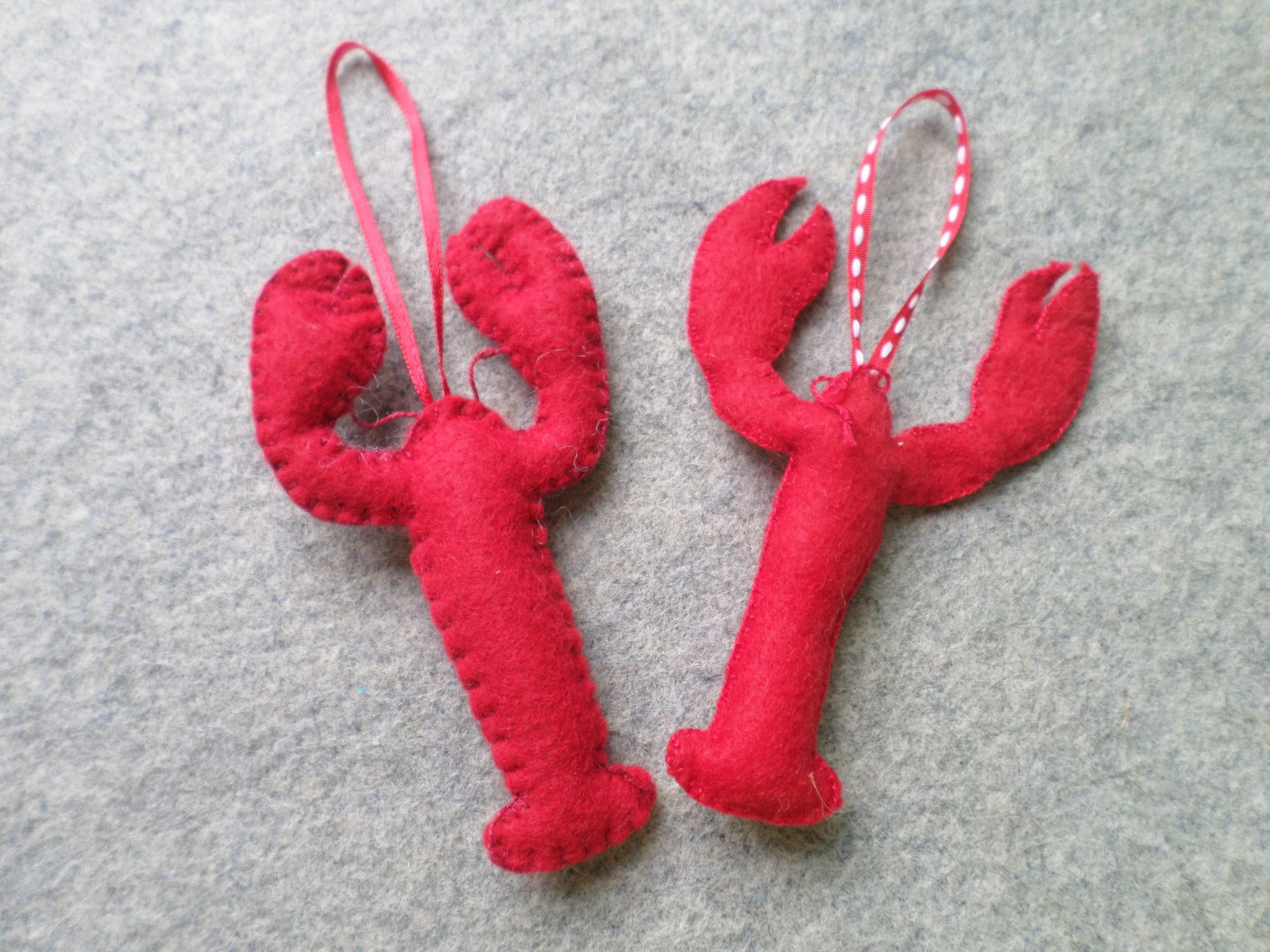 Red Lobster Felt Holiday Ornament DIY Kit 