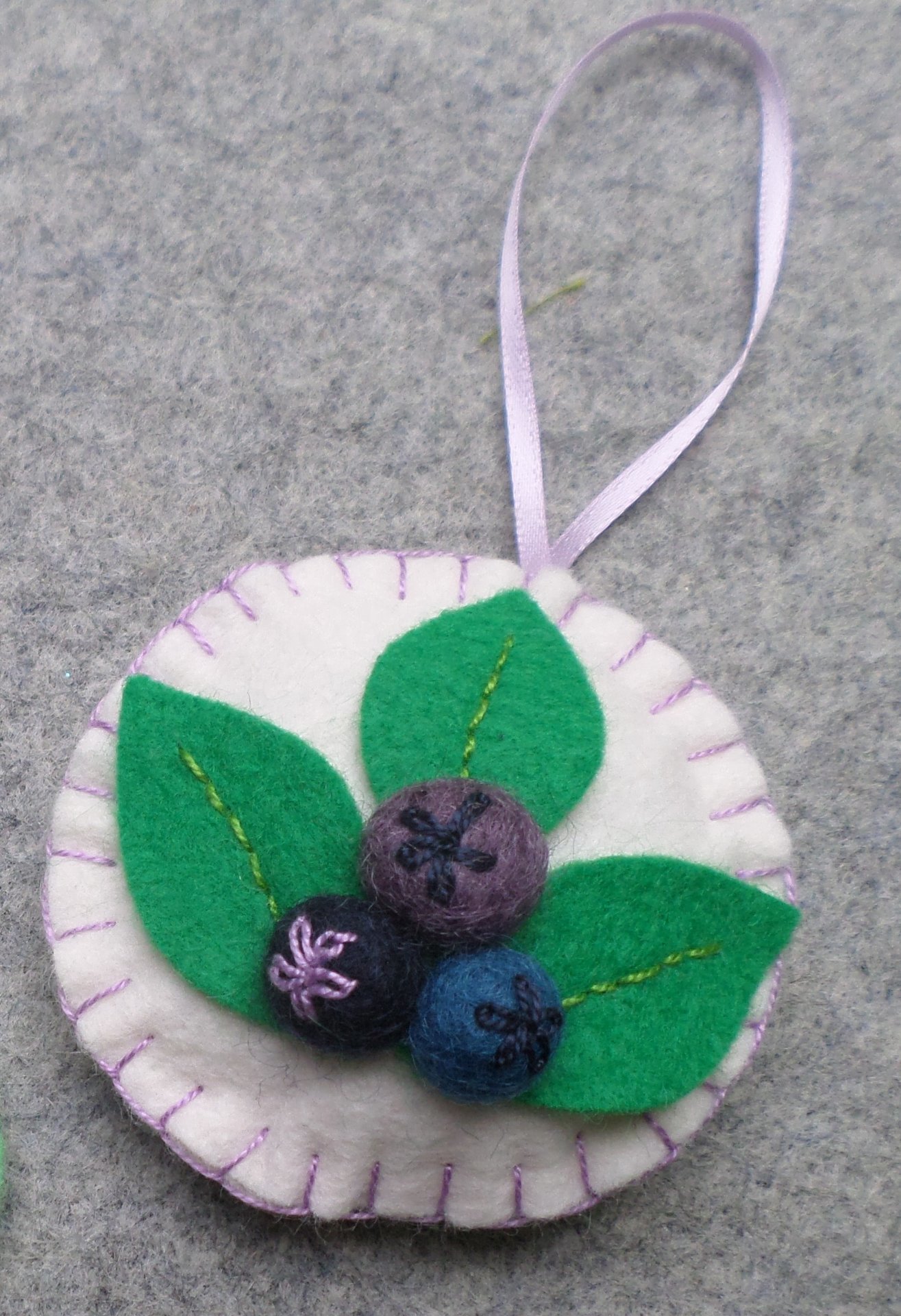 Blueberry Felt Holiday Ornament DIY Kit 