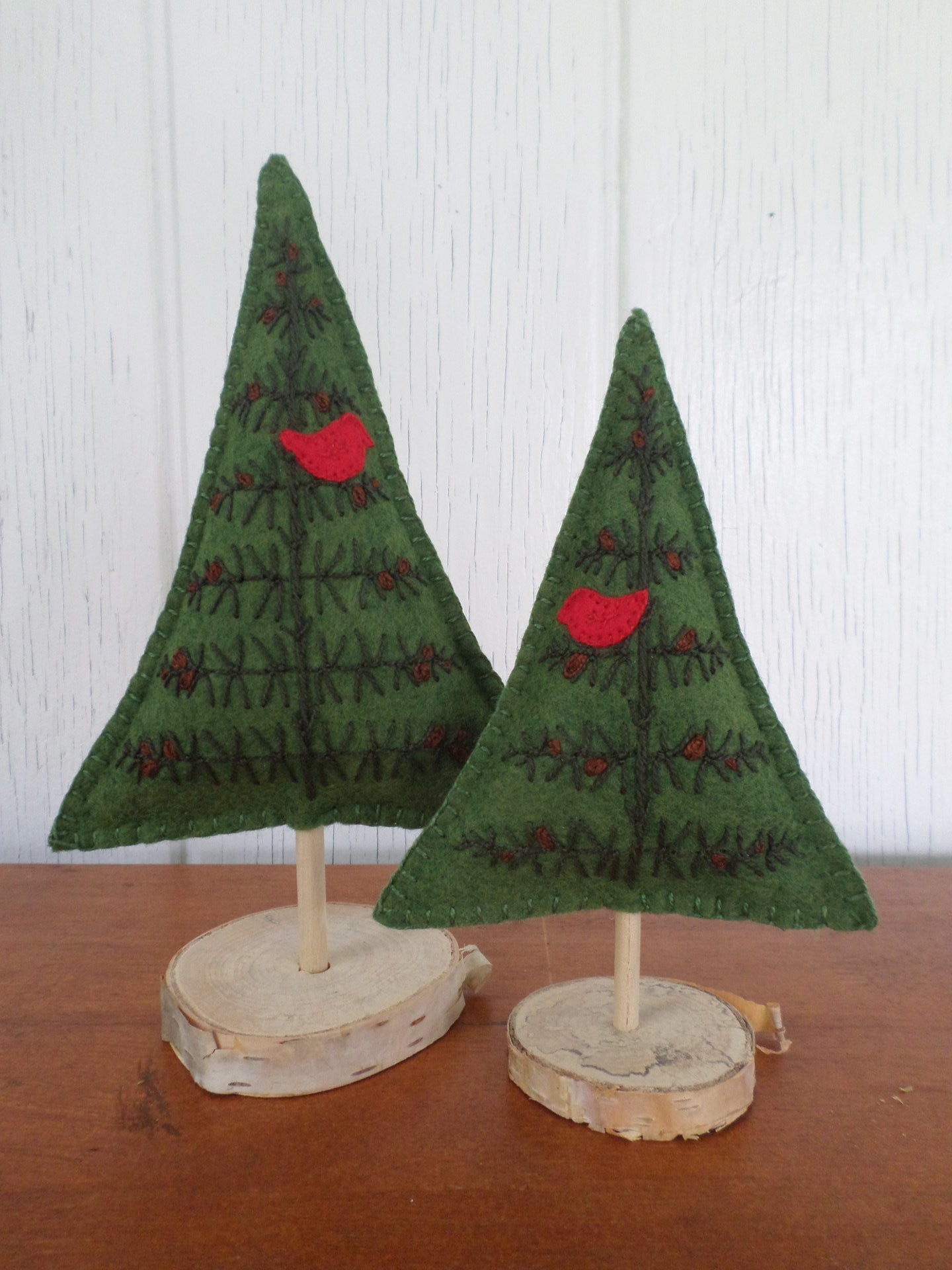Maine Balsam Fir Green Felt Tabletop Tree Sculpture