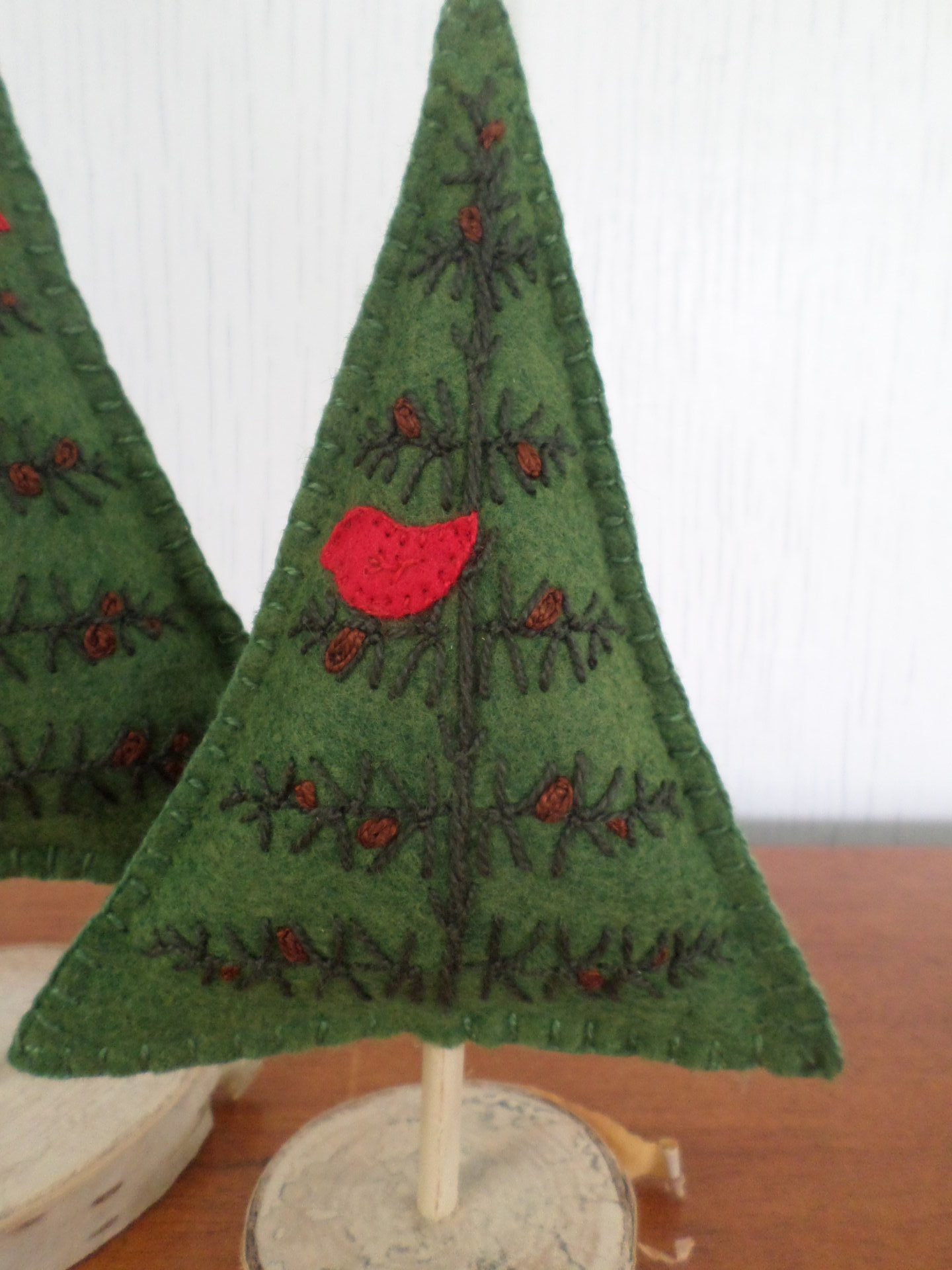 Maine Balsam Fir Green Felt Tabletop Tree Sculpture