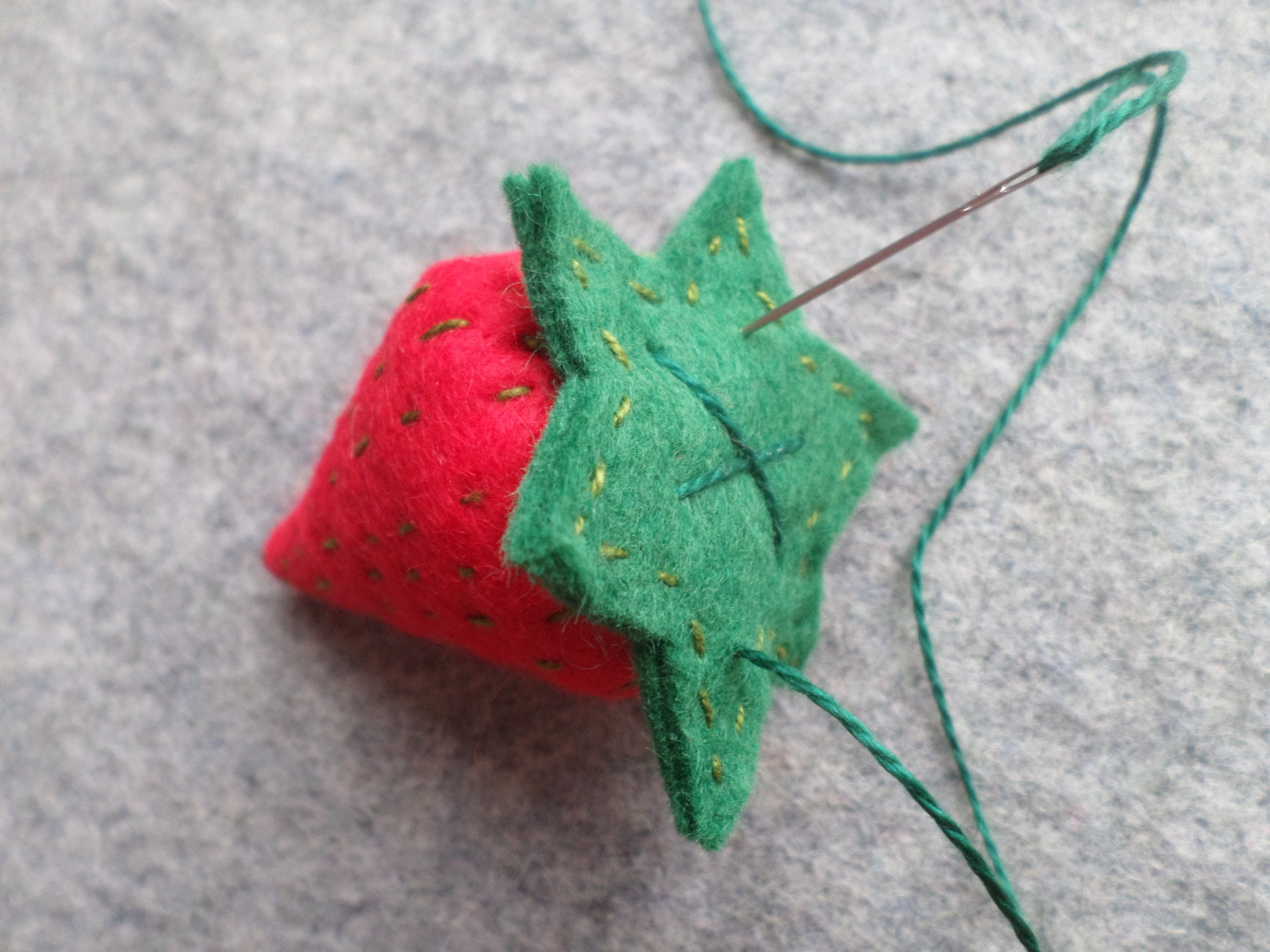 Strawberry Felt Holiday Ornament DIY Kit 