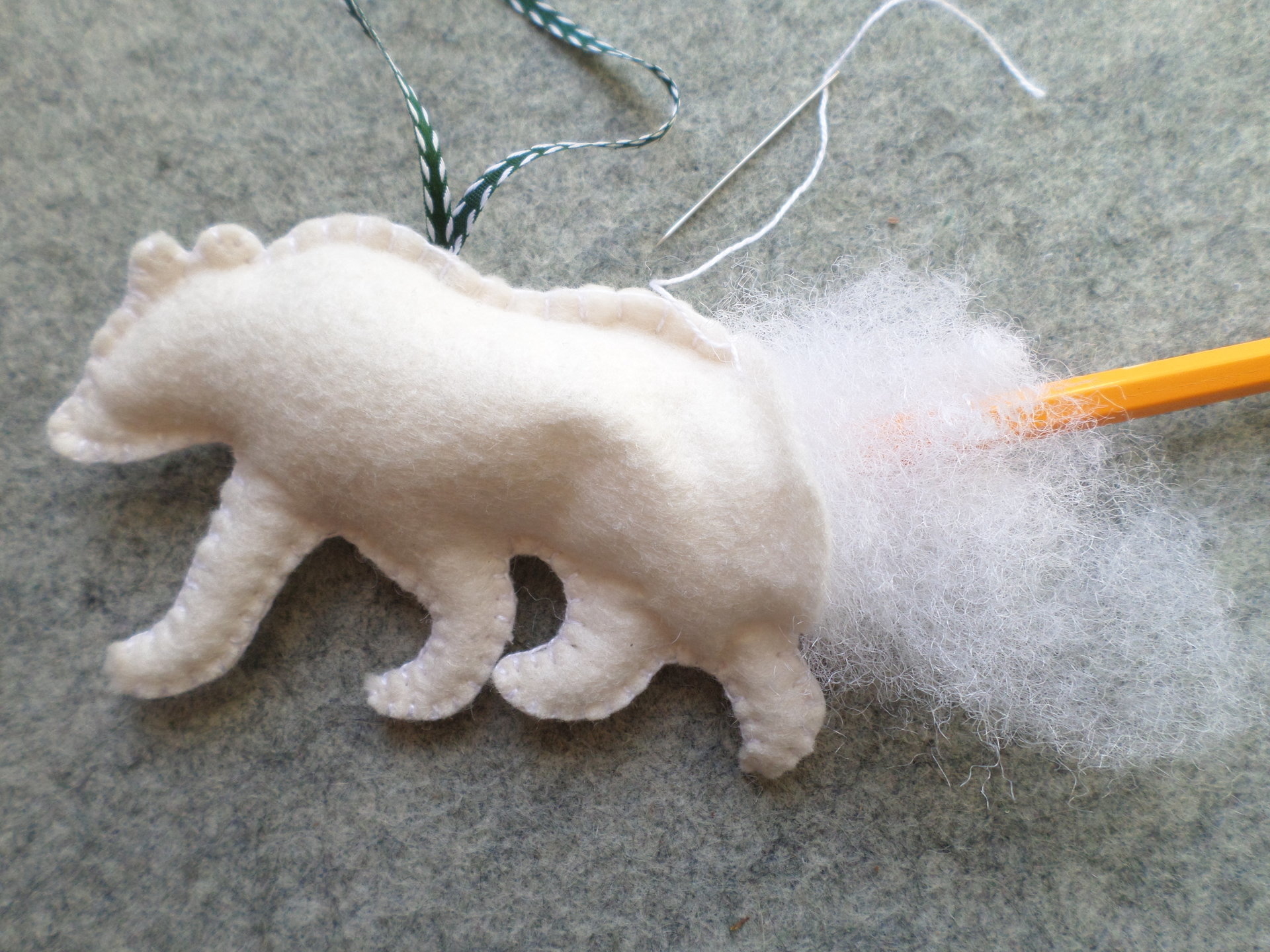 Polar Bear Felt Holiday Ornament DIY Kit 