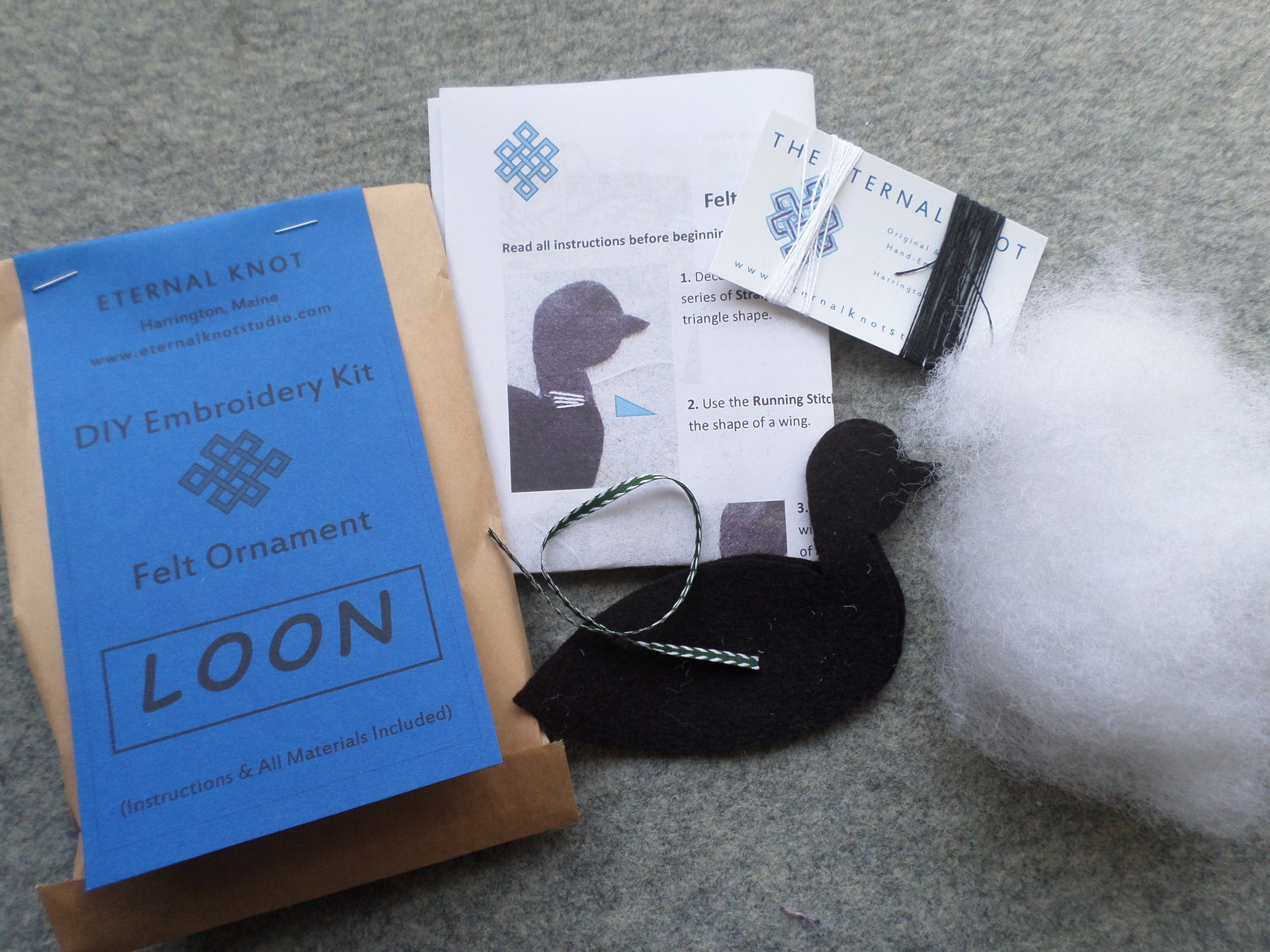 Loon Felt Holiday Ornament DIY Kit