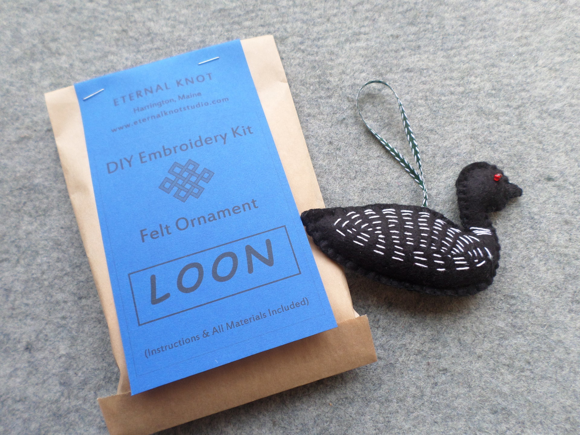 Loon Felt Holiday Ornament DIY Kit