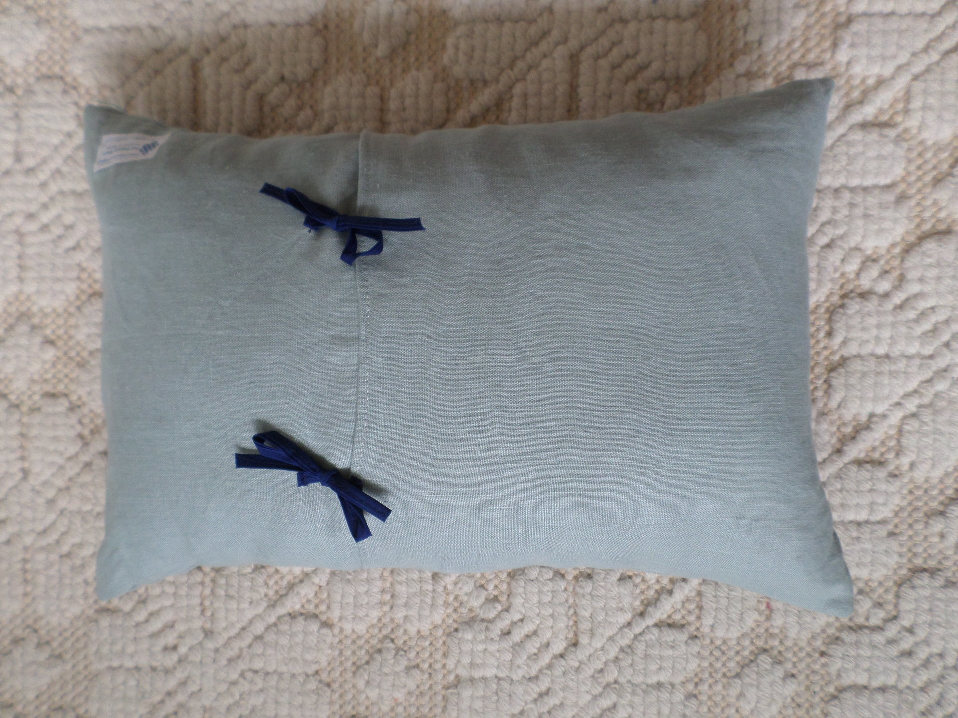 Blue Lobster Linen Throw Pillow