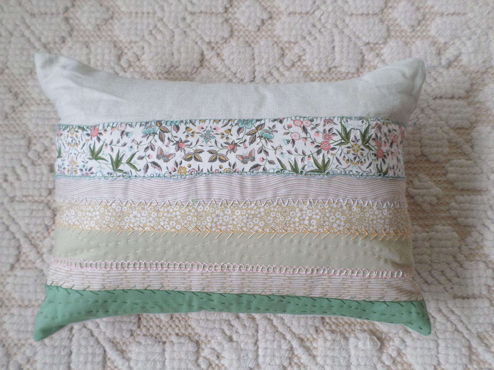 Embroidered Linen Throw Pillow