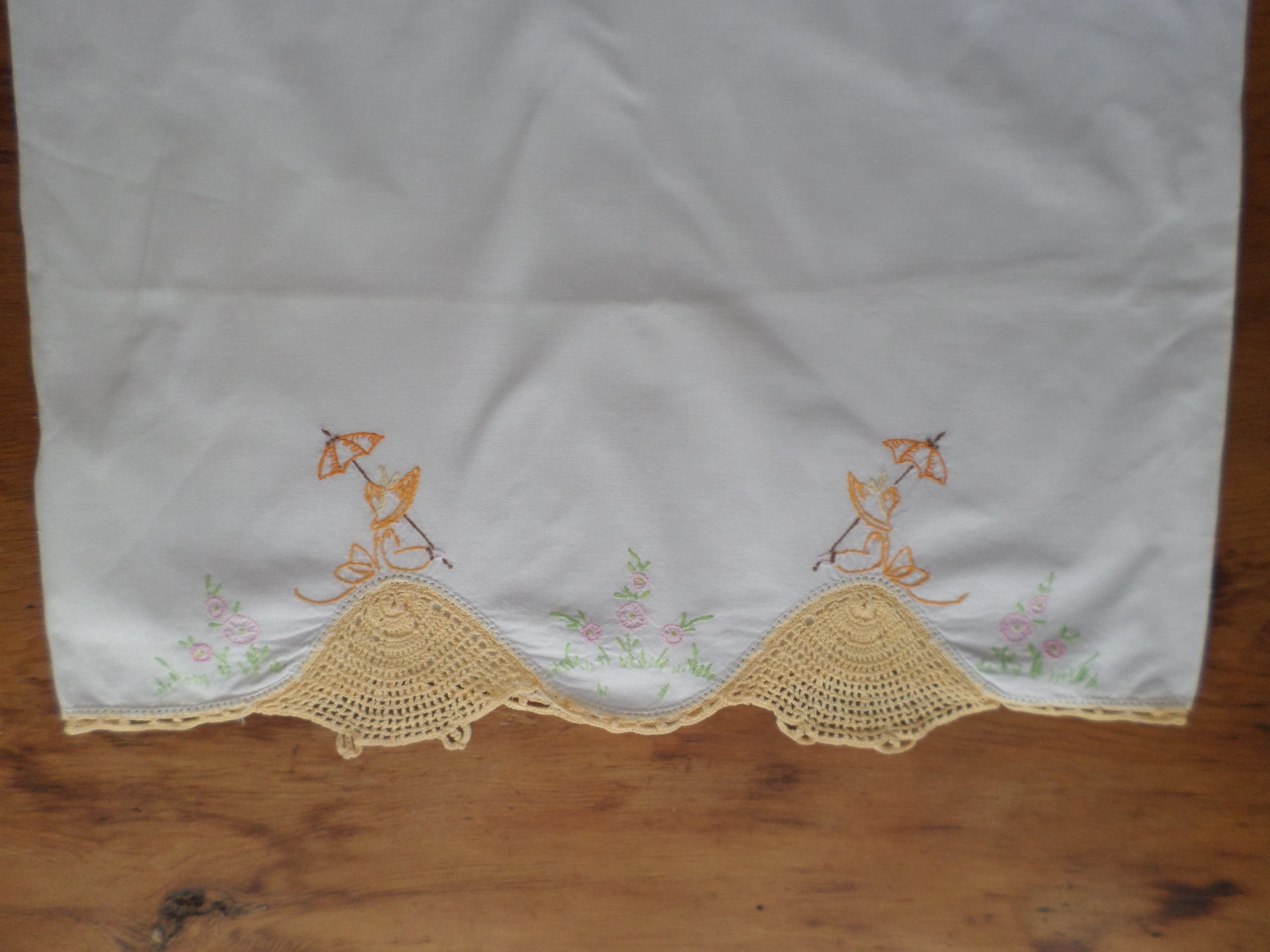 Hand Embroidered Vintage Cotton Pillow Cases