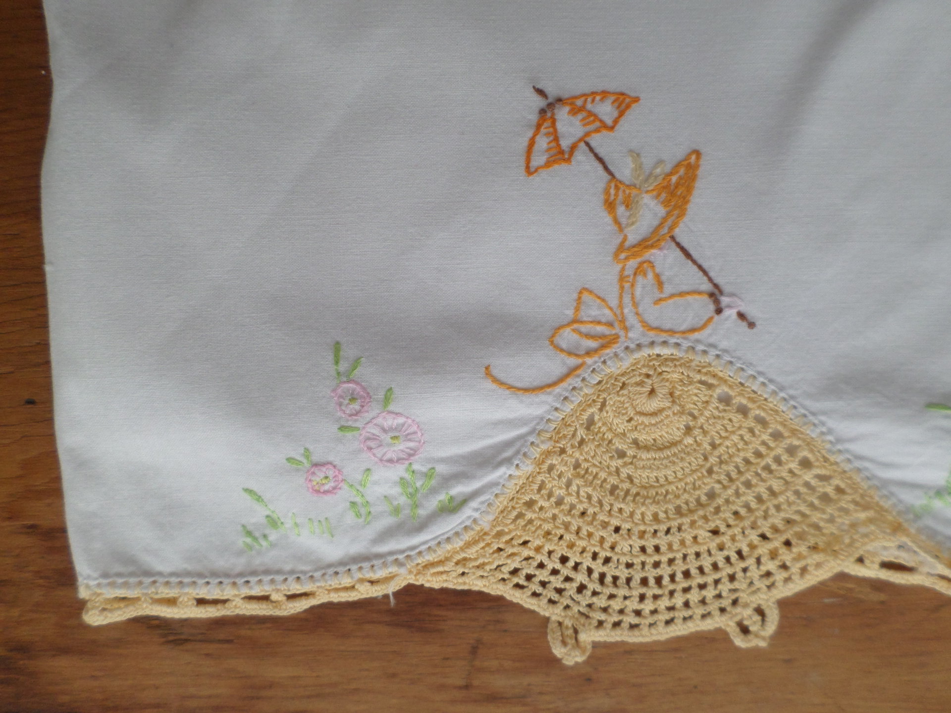 Hand Embroidered Vintage Cotton Pillow Cases