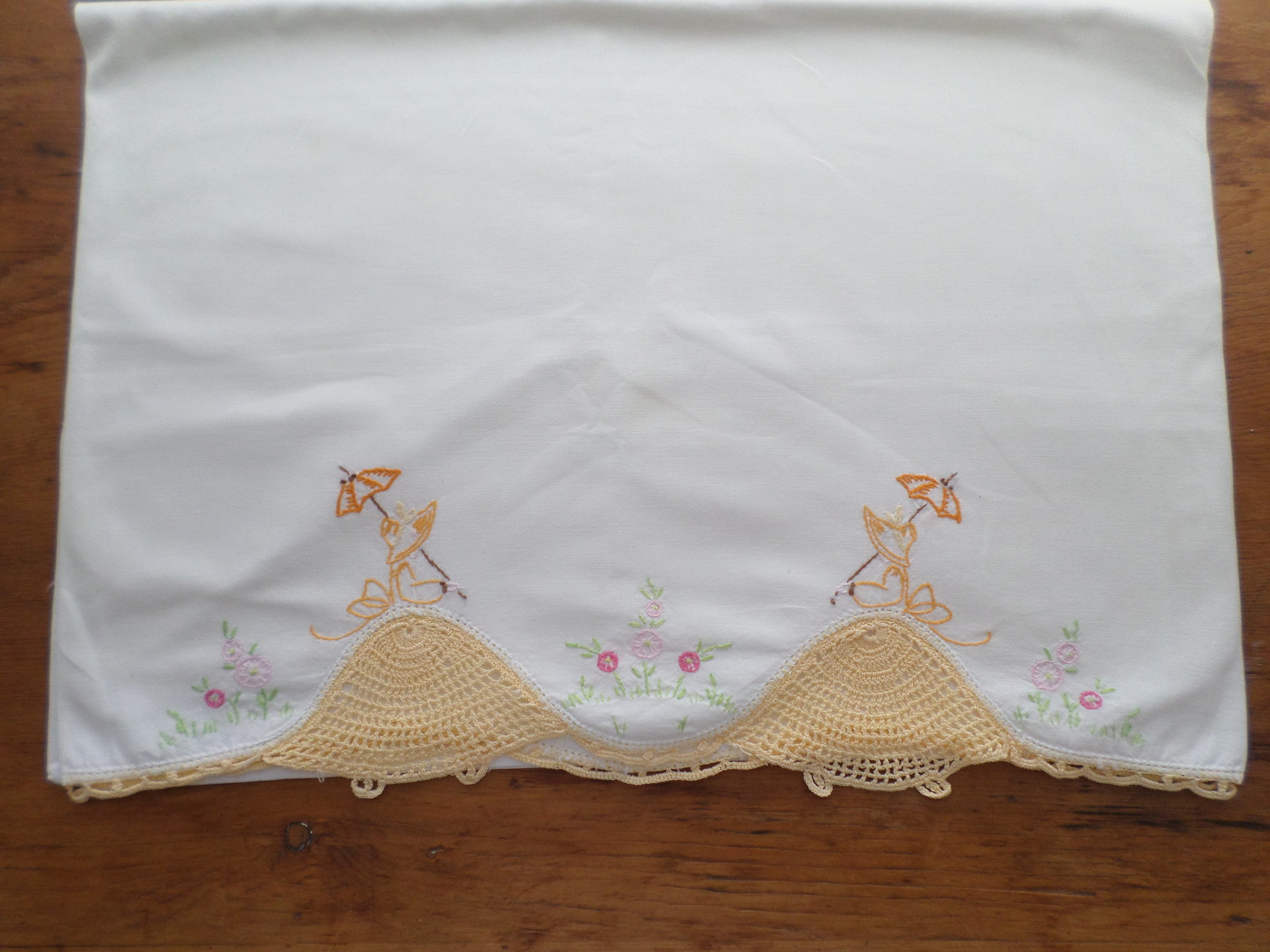 Hand Embroidered Vintage Cotton Pillow Cases