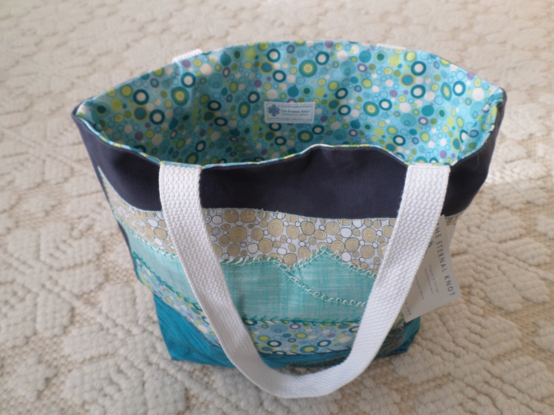 Ocean Landscape Hand Embroidered Tote Bag, SMALL 