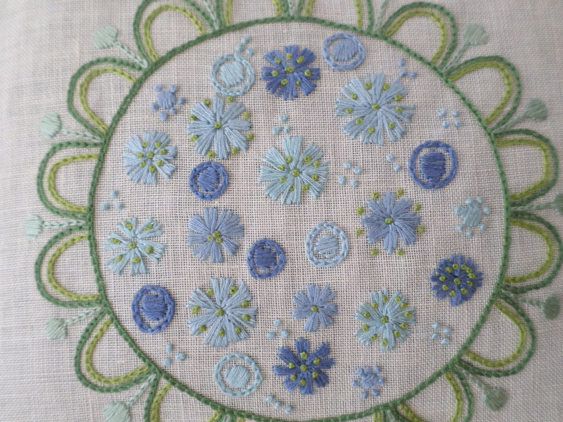 Vintage Swedish Cross-Stitch, Upcycled Linen Cushion