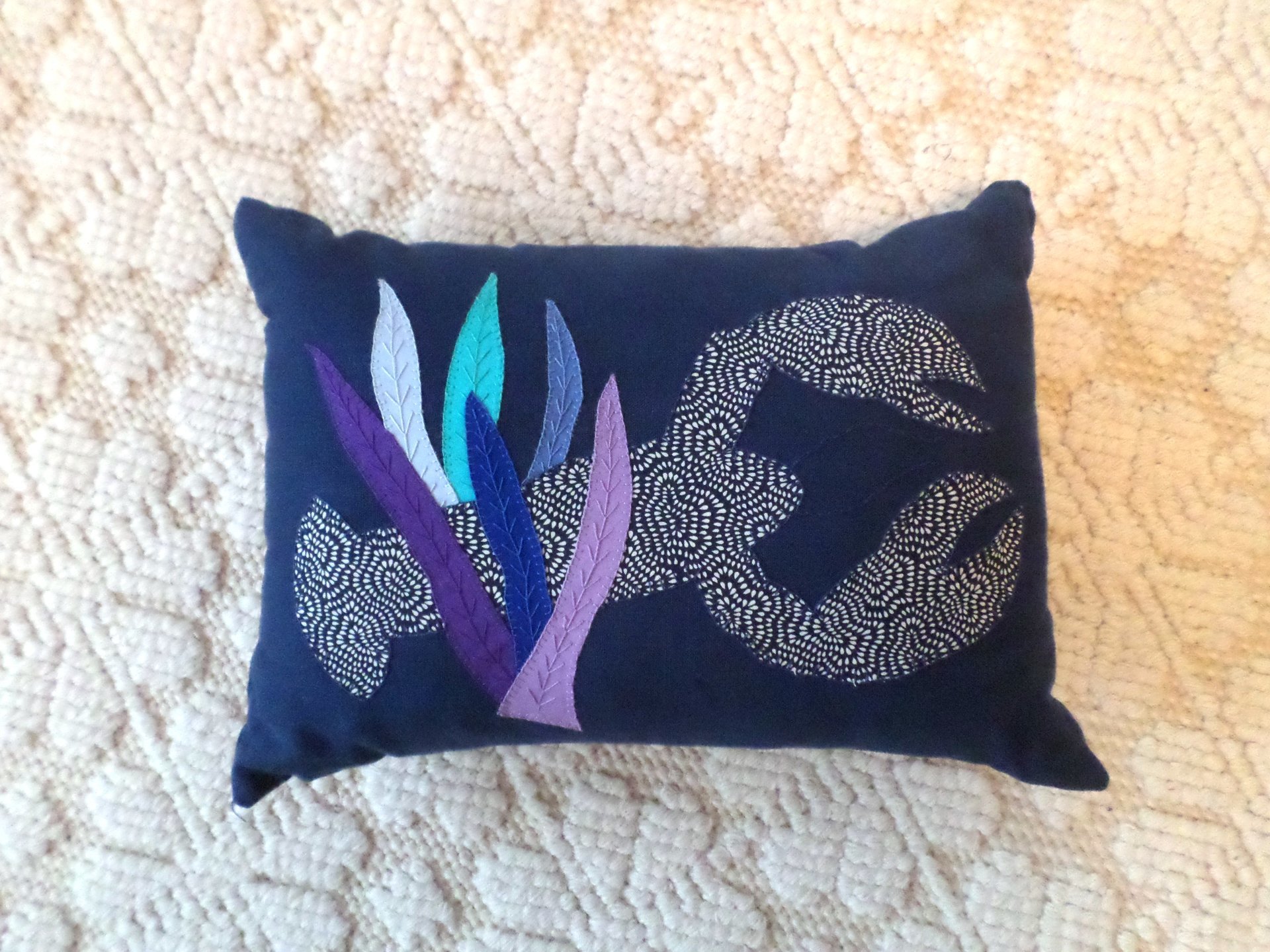Blue Lobster Linen Throw Pillow