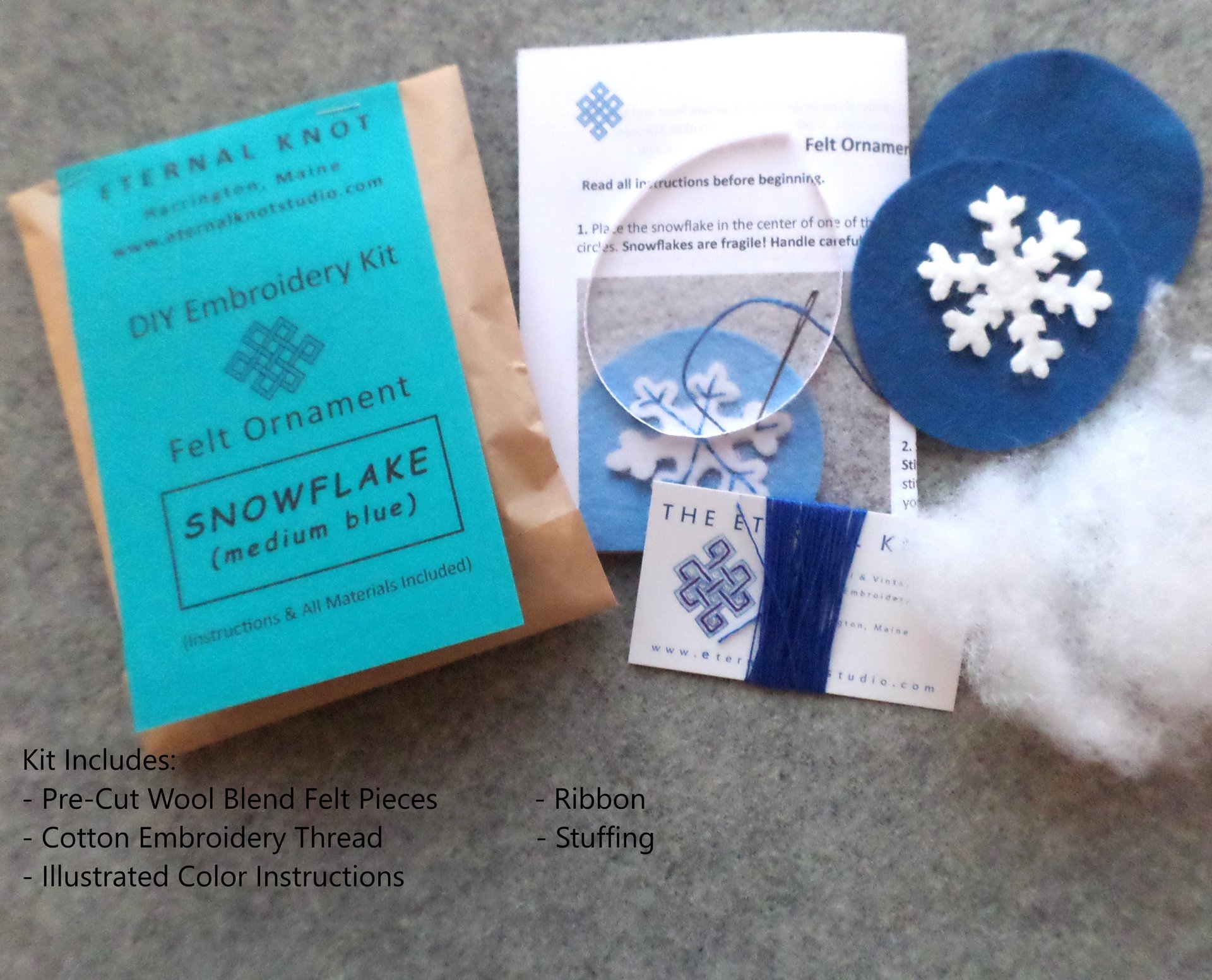 Snowflake Felt Holiday Ornament DIY Kit 