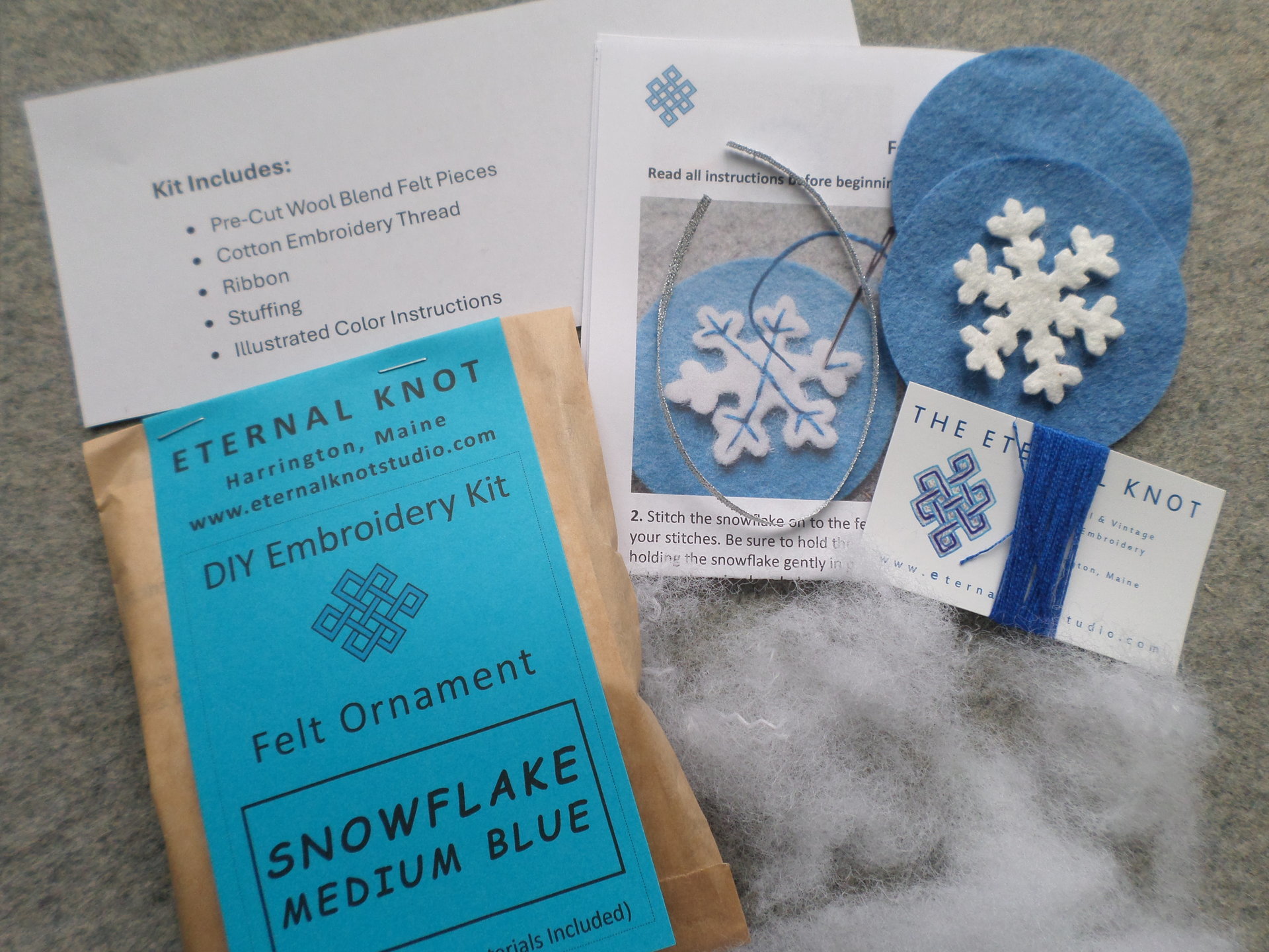 Snowflake Felt Holiday Ornament DIY Kit 