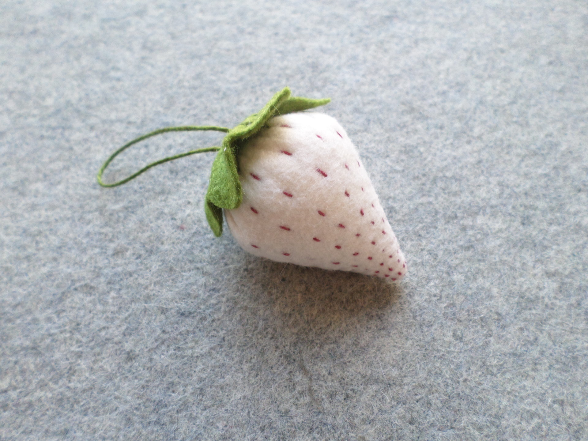 White Strawberry Emery Pincushion