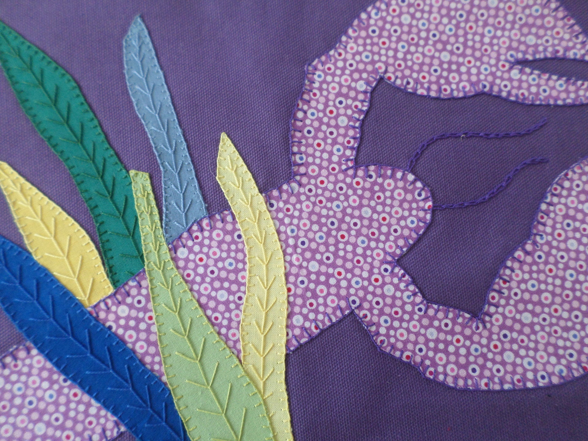 Maine Lobster & Seaweed Hand Embroidered Canvas Tote Bag - SMALL