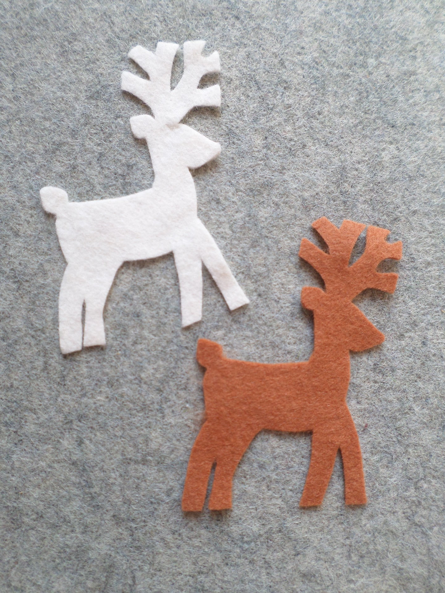 Cut Felt Shapes, 12 Deer Pieces