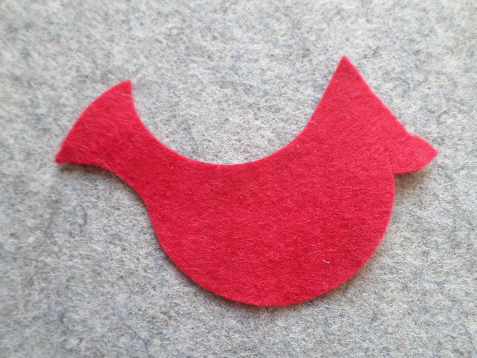 Cut Felt Bird Shapes, 12 Red Cardinal Pieces