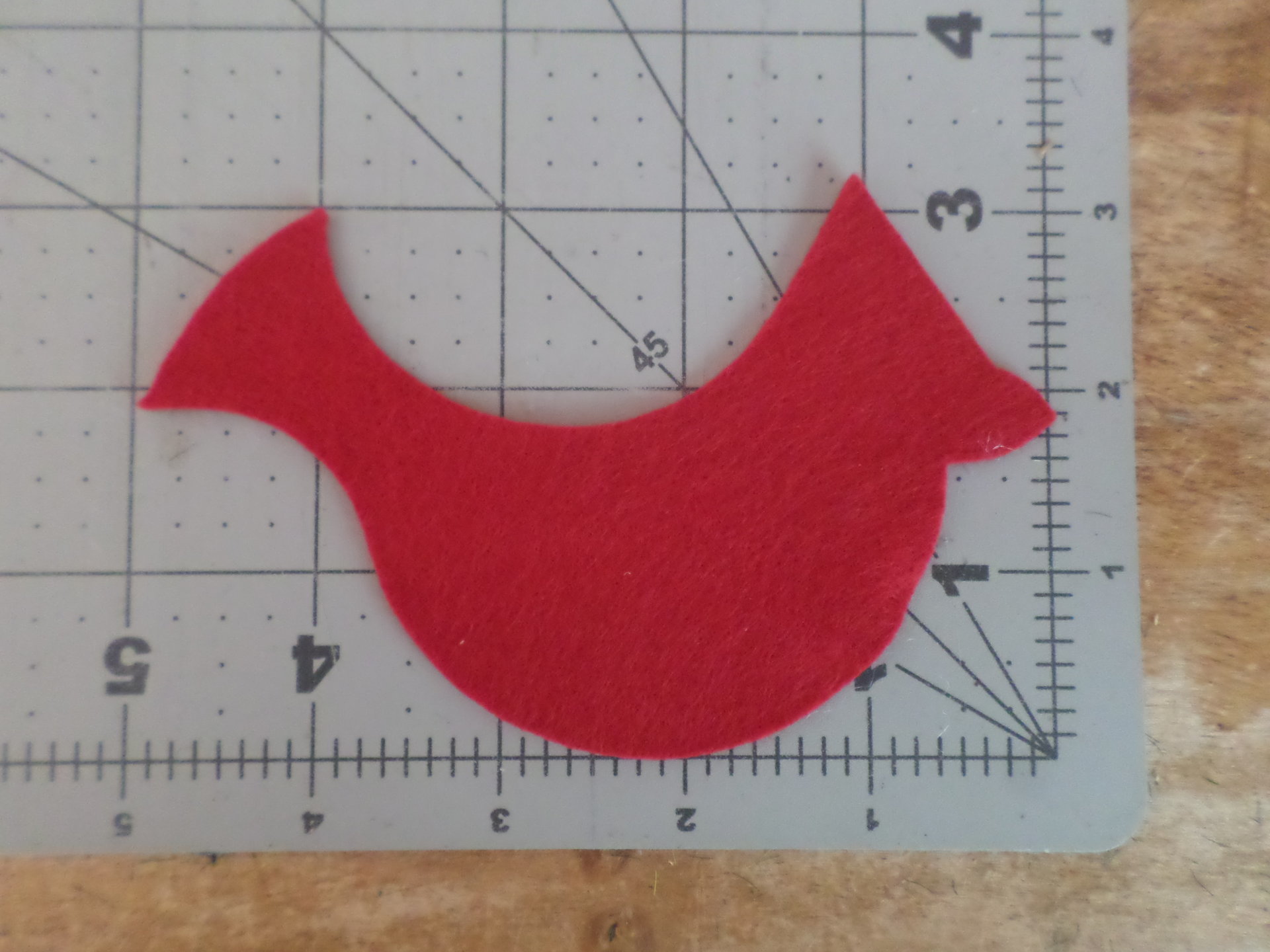 Cut Felt Bird Shapes, 12 Red Cardinal Pieces