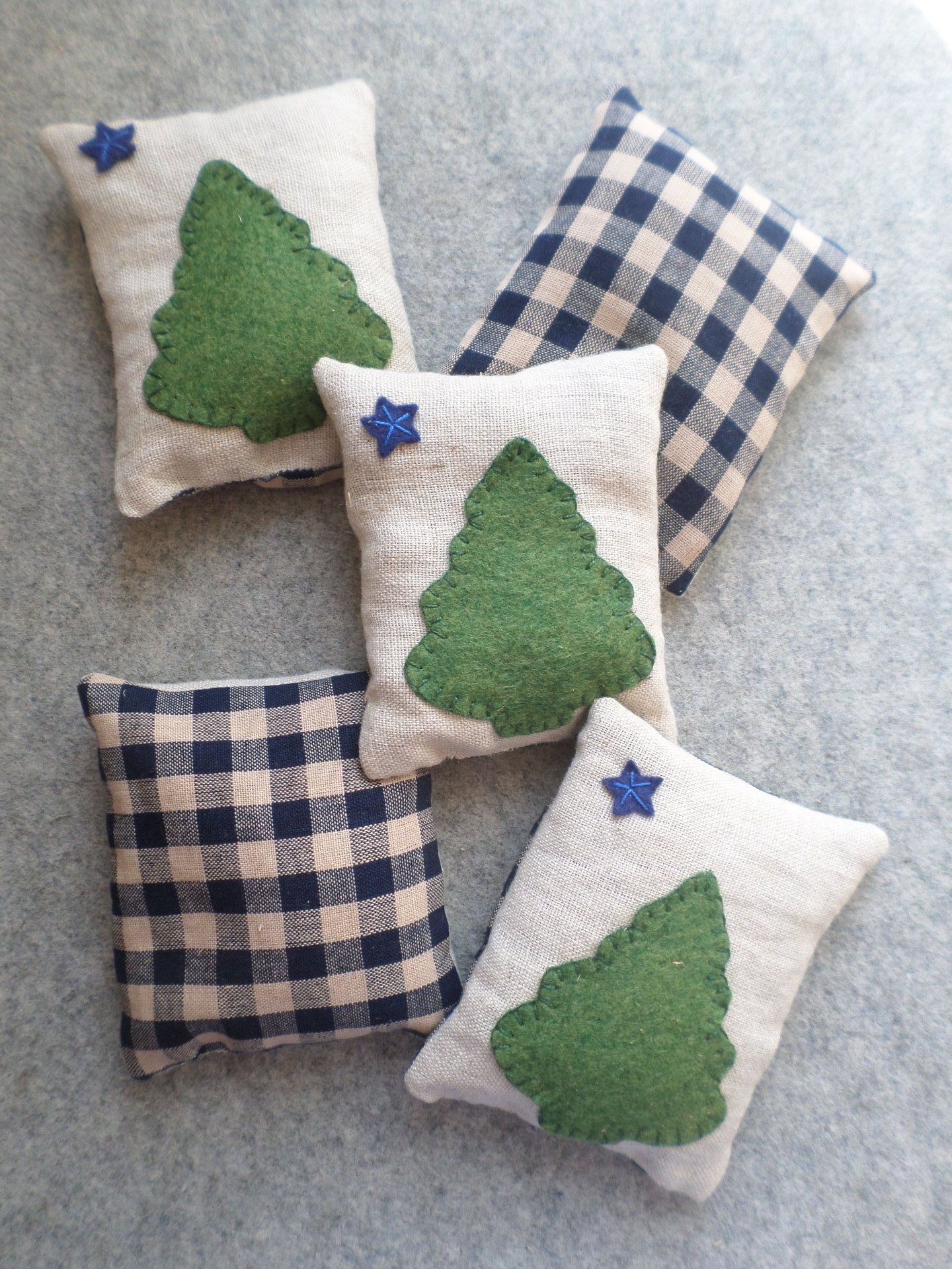 Maine Balsam Fir Sachet, Hand Embroidered Original Maine Flag