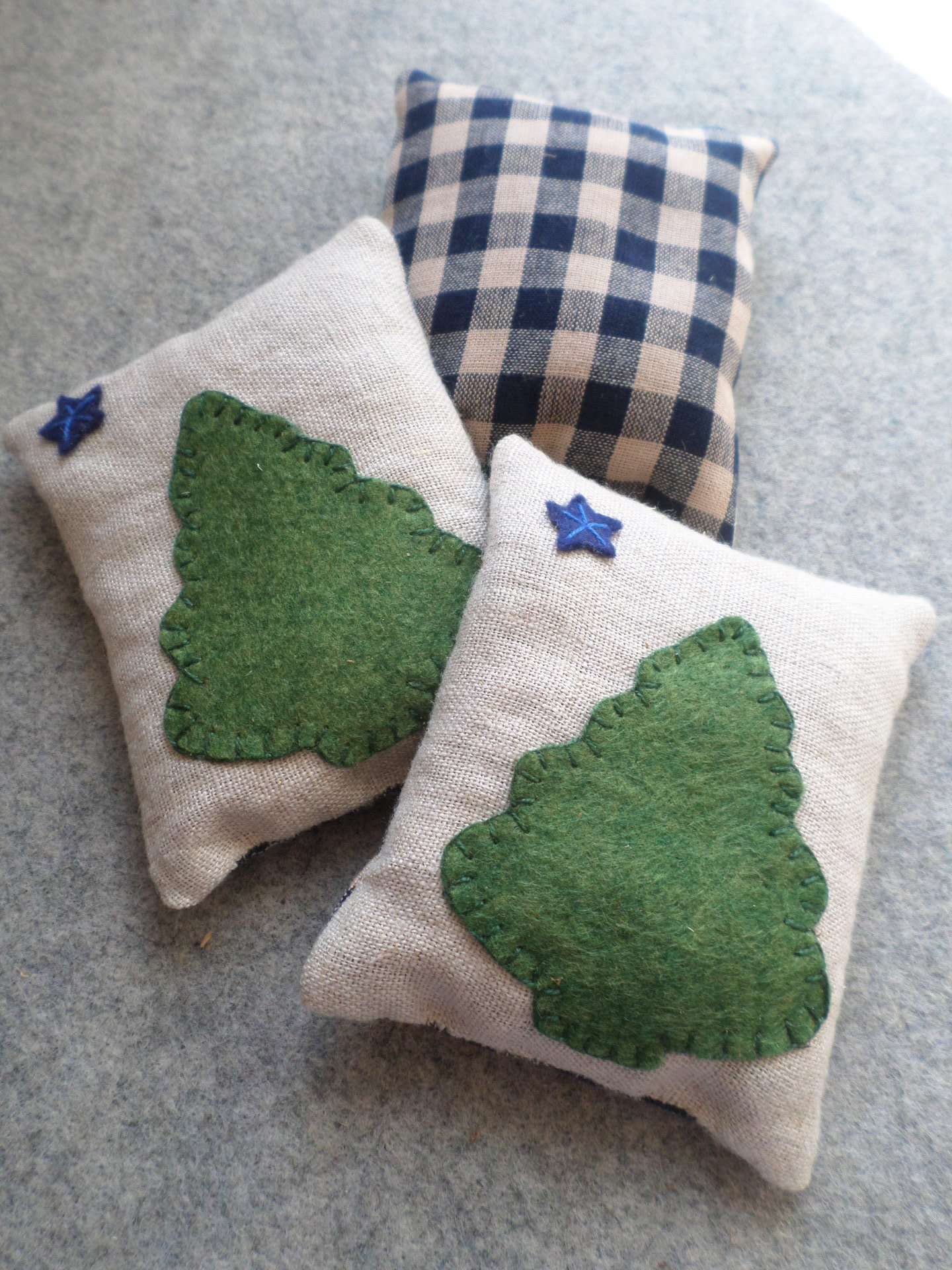 Maine Balsam Fir Sachet, Hand Embroidered Original Maine Flag