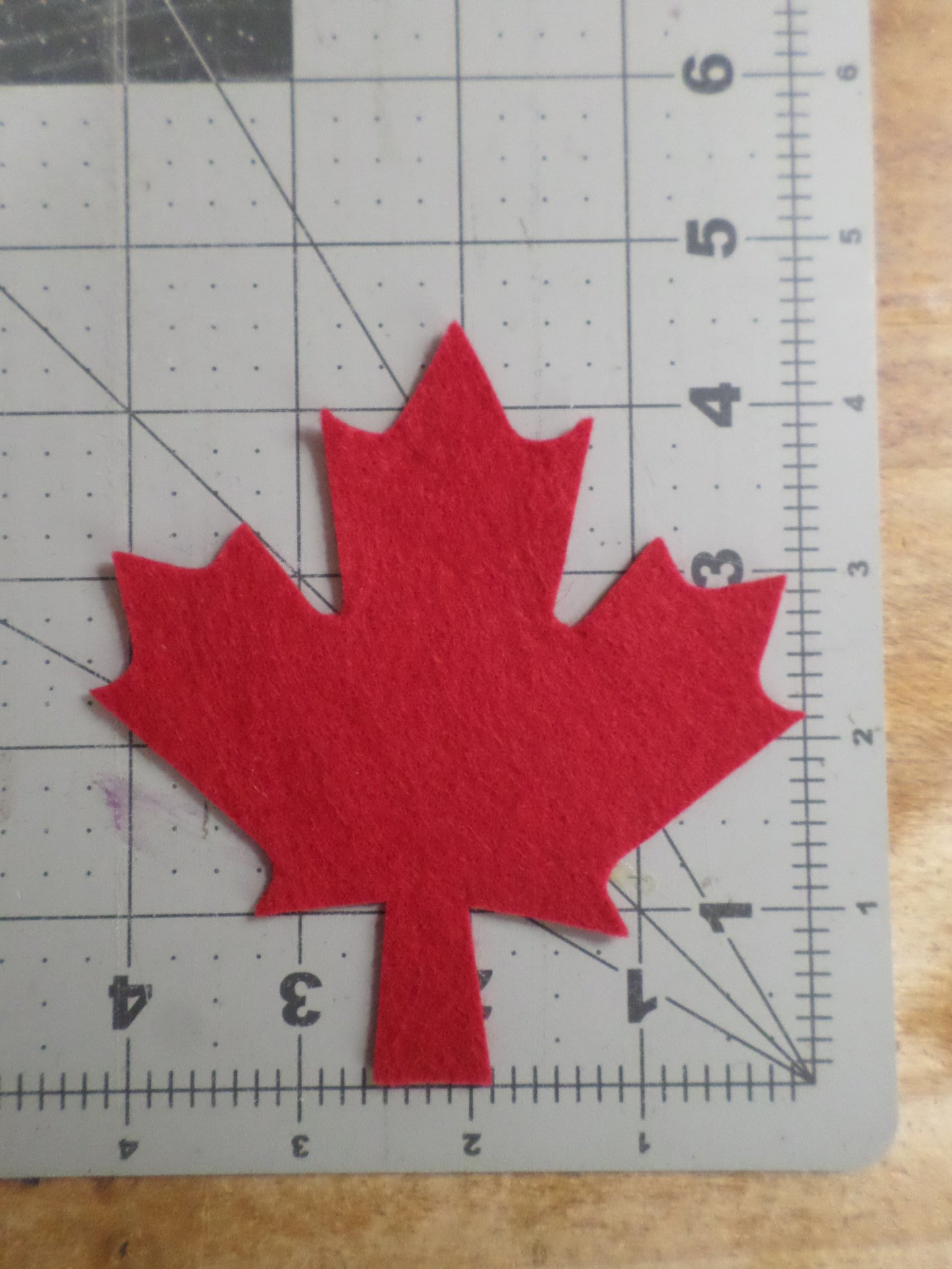Cut Felt Shapes, 12 Red Maple Leaf Pieces